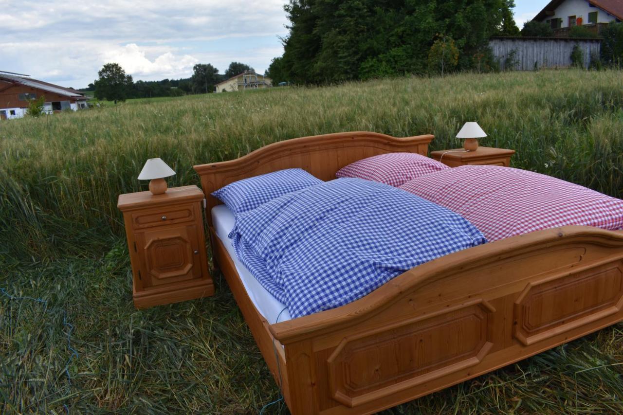 Open Air, Bett Im Kornfeld Hotel Finning Bagian luar foto